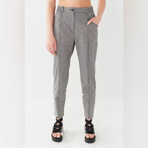 Silence & Noise Urban Outfitters Black White Gingham Plaid Pants Size 0 - Picture 1 of 11